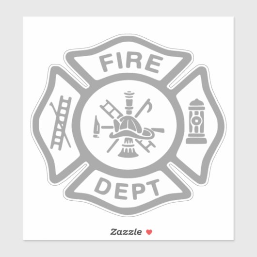 Feuerwehr Abzeichen Grau Aufkleber (Blatt)