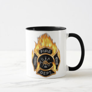 Feuerwehr-Abzeichen-loderndes Gold Tasse