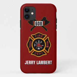 Feuerwehr-Abzeichen-Namen-Schablone iPhone 11 Hülle
