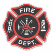 Feuerwehr Abzeichen Rot Aufkleber (Vorderseite)