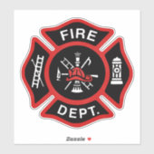 Feuerwehr Abzeichen Rot Aufkleber (Blatt)