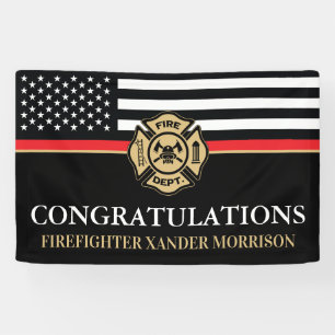 Feuerwehr-Abzeichen Rote Linie Flagge Feuerwehrman Banner