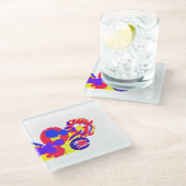 Feuerwehr am 4. Juli Glasuntersetzer (Schrägansicht)