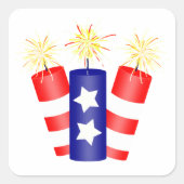 Feuerwehr am Unabhängigkeitstag Quadratischer Aufkleber (Vorderseite)