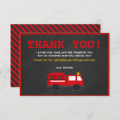 Feuerwehr auf der Tafel Geburtstag Danke Karte (Vorne/Hinten)