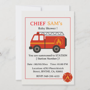 Feuerwehr-Baby-Shower-Einladung Einladung