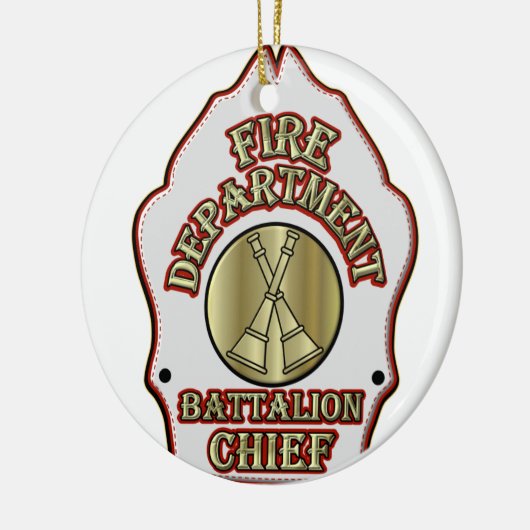 Feuerwehr-Bataillon-Hauptschild-Entwurf Keramik Ornament (Links)