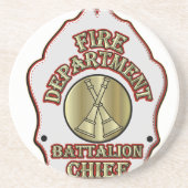 Feuerwehr-Bataillon-Hauptschild-Entwurf Sandstein Untersetzer (Vorne)