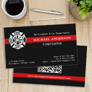 Feuerwehr benutzerdefinierter Feuerwehr-Logo-QR-Co Visitenkarte