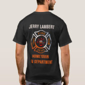 Feuerwehr Crome Abzeichen-Gewohnheit T-Shirt (Rückseite)