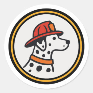 Feuerwehr-Dalmatiner-Aufkleber Runder Aufkleber