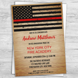 Feuerwehr der Feuerwehrakademie Abschluss Thin Red Einladung