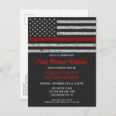 Feuerwehr der Thin Red Line Feuerwehr Einladungspostkarte (Vorne/Hinten)