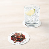 Feuerwehr Emblem des Mutes und des Einsatzes Runder Pappuntersetzer (Vor Ort)