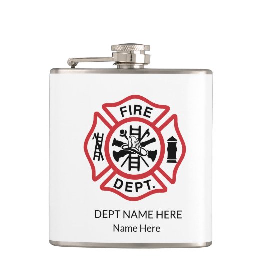 Feuerwehr Emblem Flachmann (Vorderseite)