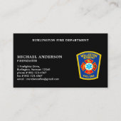 Feuerwehr: Emblem-Logo-Rote Linie Feuerwehrmann Visitenkarte (Vorderseite)