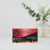 Feuerwehr Feuerwehrmann Feuerwehrmann Moderne Rot Visitenkarte (Stehend Vorderseite)