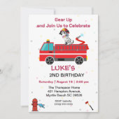 Feuerwehr Feuerwehrmann Kinder 2. Geburtstag Party Einladung (Vorderseite)