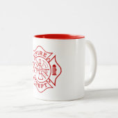 Feuerwehr / Feuerwehrmann, Malteser, Kreuz-Tasse Zweifarbige Tasse (VorderseiteRechts)