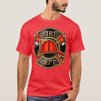 Feuerwehr Feuerwehrmann Maltesisches Kreuz mit Tan T-Shirt