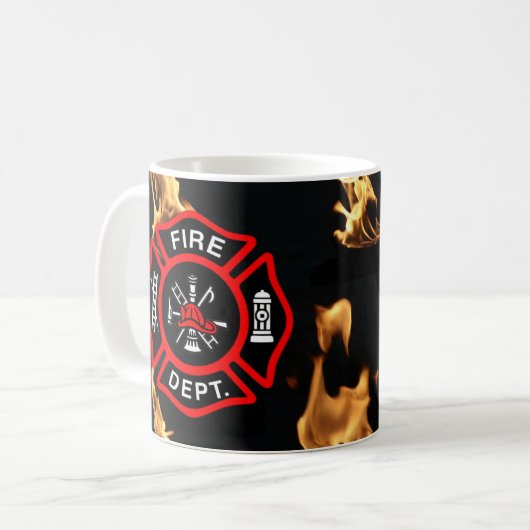 Feuerwehr-Flammen der Kaffeetasse (Vorderseite Links)