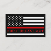 Feuerwehr für benutzerdefinierte Logos Rote Linie Visitenkarte (Rückseite)