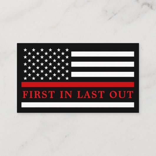 Feuerwehr für benutzerdefinierte Logos Rote Linie Visitenkarte (Rückseite)