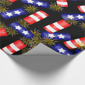 Feuerwehr für den 4. Juli Geschenkpapier (Ecke)