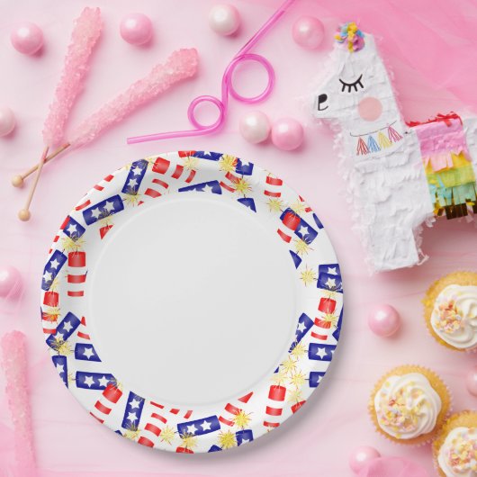 Feuerwehr für den 4. Juli Pappteller (Party)