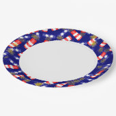 Feuerwehr für den 4. Juli Pappteller (Schrägansicht)