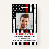 Feuerwehr für personalisiertes Foto Feuerwehrmann- Ausweis (Vorderseite)