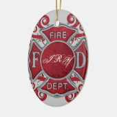 Feuerwehr-Gewohnheits-Monogramm Keramikornament (Links)