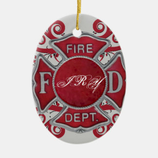 Feuerwehr-Gewohnheits-Monogramm Keramikornament