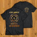 Feuerwehr Gold Abzeichen Custom T-Shirt<br><div class="desc">Das Logo der Gold- und Silberfeuerabteilung. Ideal für Feuerwehrleute und Erste-Hilfe-Helfer. Persönlich mit Ihrem Namen und Ihrer Abteilung.</div>