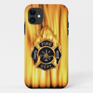 Feuerwehr Gold-Abzeichen mit Flammen Case-Mate iPhone Hülle