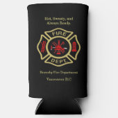 Feuerwehr Gold heiß, schwitzig und immer bereit Selters Dosenkühler (Vorderseite)