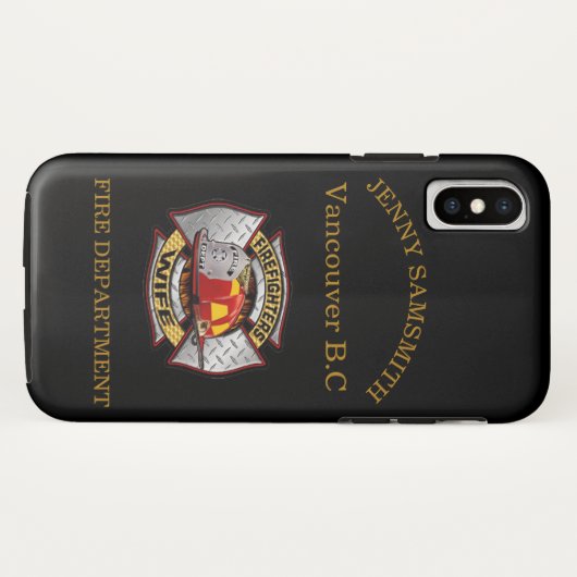 Feuerwehr Gold und Silber-Ehefrau-Abzeichen Case-Mate iPhone Hülle (Rückseite (Horizontal))