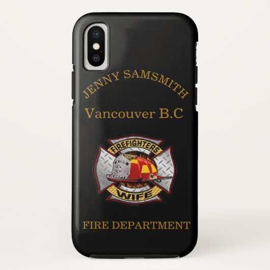 Feuerwehr Gold und Silber-Ehefrau-Abzeichen Case-Mate iPhone Hülle (Rückseite)