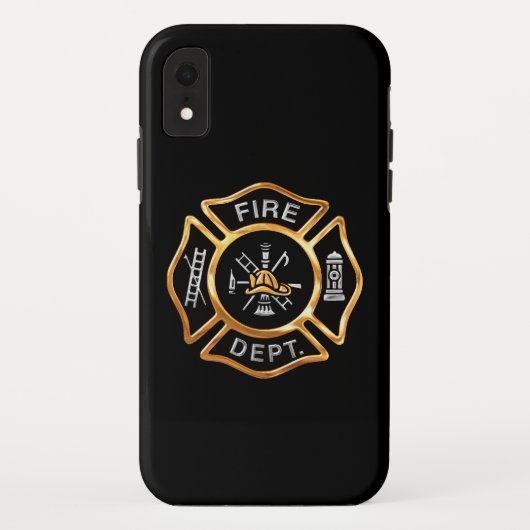 Feuerwehr-GoldAbzeichen Case-Mate iPhone Hülle (Rückseite)