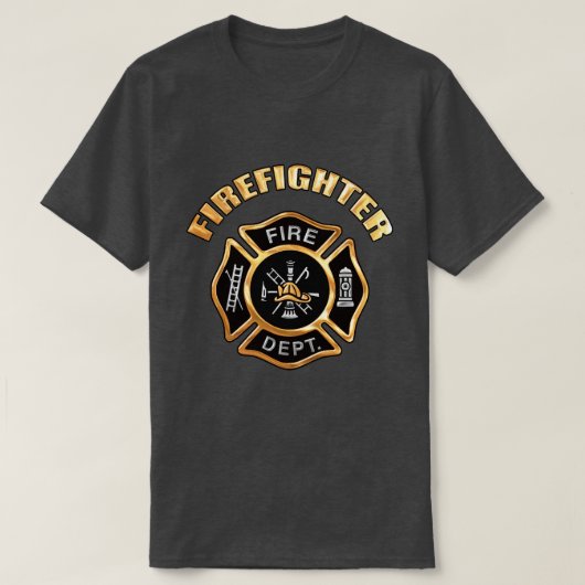 Feuerwehr-GoldAbzeichen T-Shirt (Design vorne)