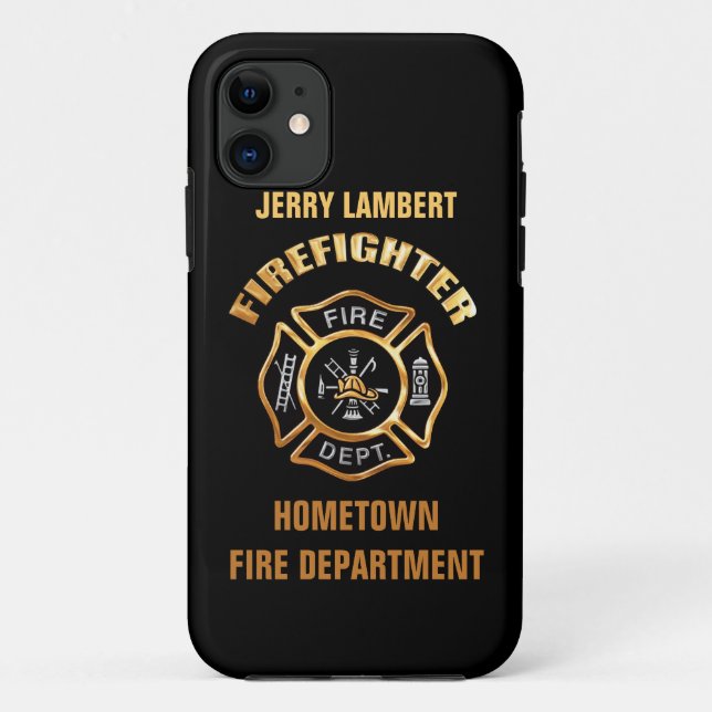 Feuerwehr-Goldnamen-Schablone Case-Mate iPhone Hülle (Rückseite)