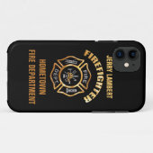Feuerwehr-Goldnamen-Schablone Case-Mate iPhone Hülle (Rückseite (Horizontal))