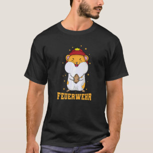 Feuerwehr Hamster mit Feuerhelm T-Shirt
