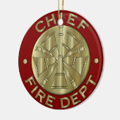 Feuerwehr-Hauptmessingsymbol Keramik Ornament (Links)
