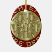 Feuerwehr-Hauptmessingsymbol Keramikornament (Vorne)