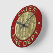 Feuerwehr-Hauptmessingsymbol Runde Wanduhr (Winkel)