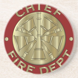 Feuerwehr-Hauptmessingsymbol Untersetzer