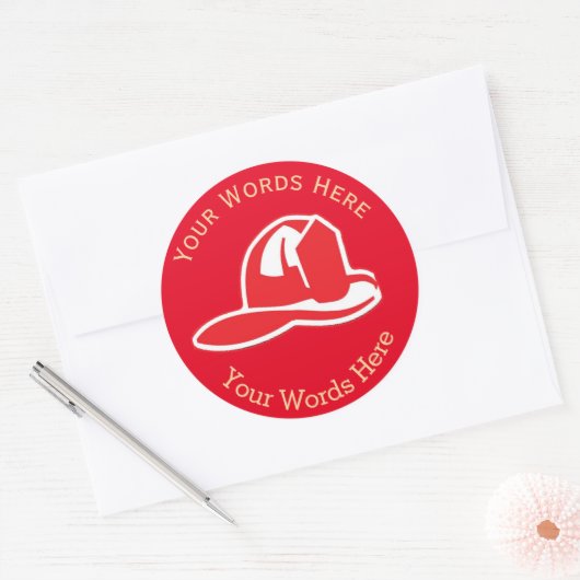 Feuerwehr Helmut Custom Round Aufkleber (Umschlag)