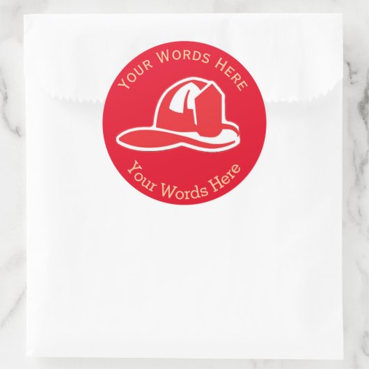 Feuerwehr Helmut Custom Round Aufkleber (Tasche)