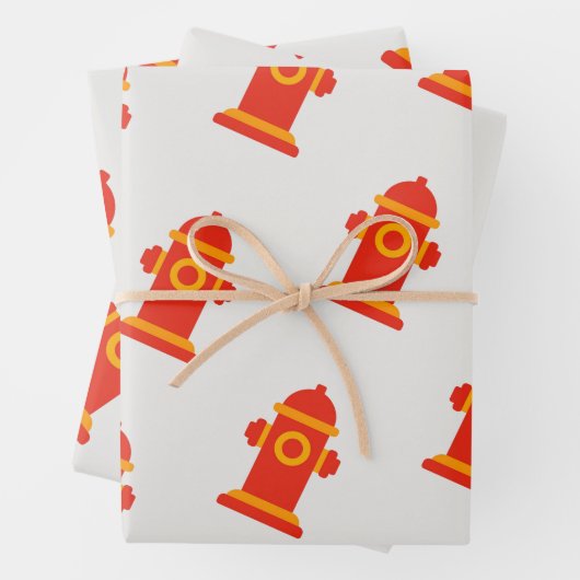 Feuerwehr-Hydrant-Party-Geschenkverpackung Geschenkpapier Set (Beispiel)